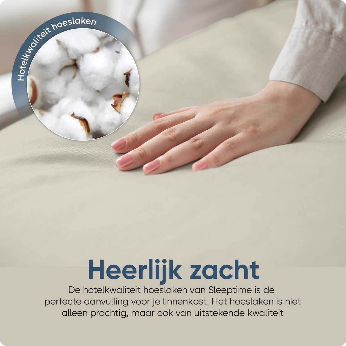 Sleeptime Hotel Jersey Hoeslaken Creme