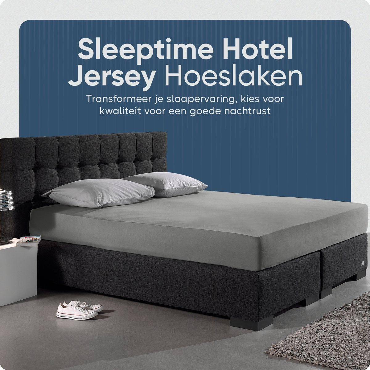 Sleeptime Hotel Jersey Hoeslaken Grijs