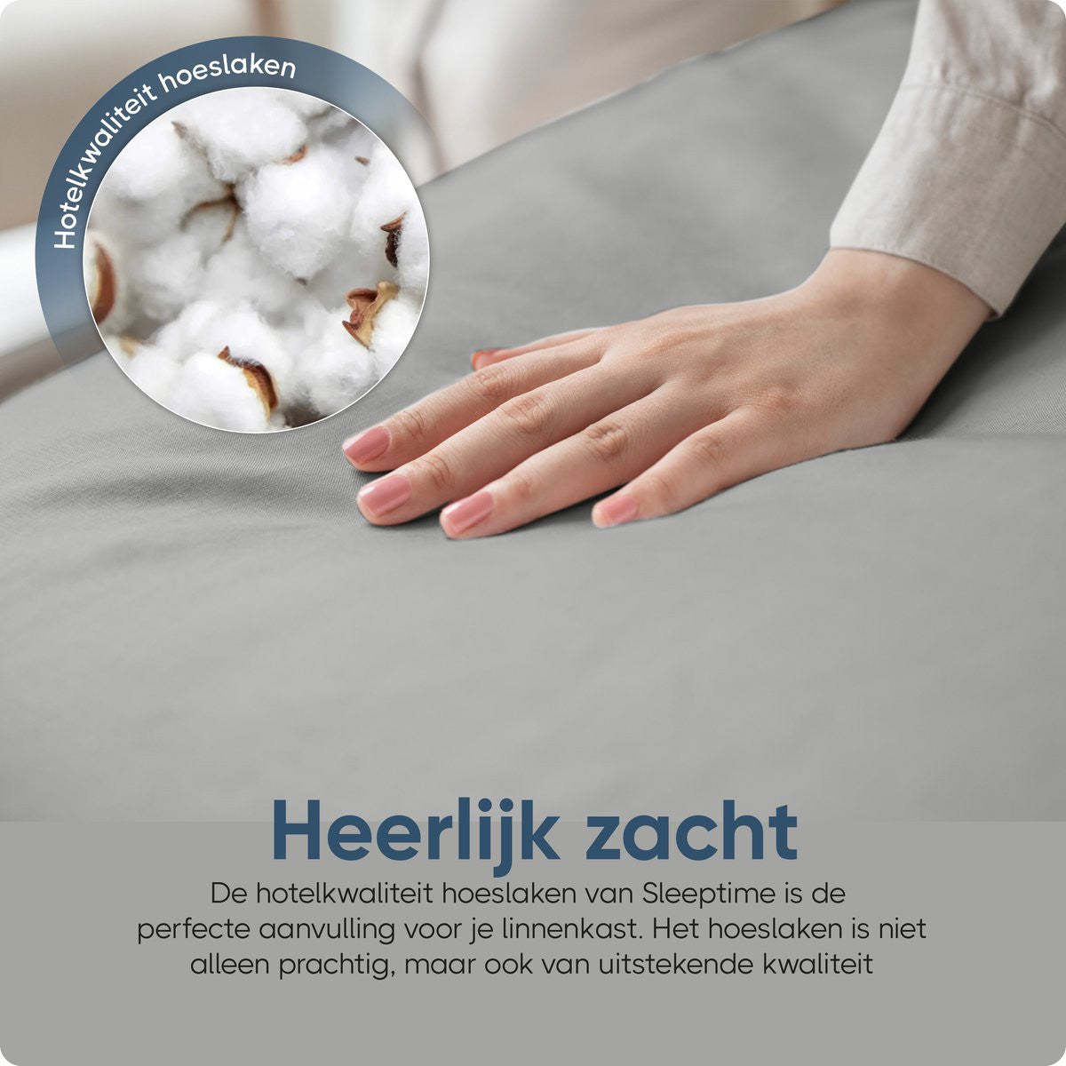 Sleeptime Hotel Jersey Hoeslaken Grijs