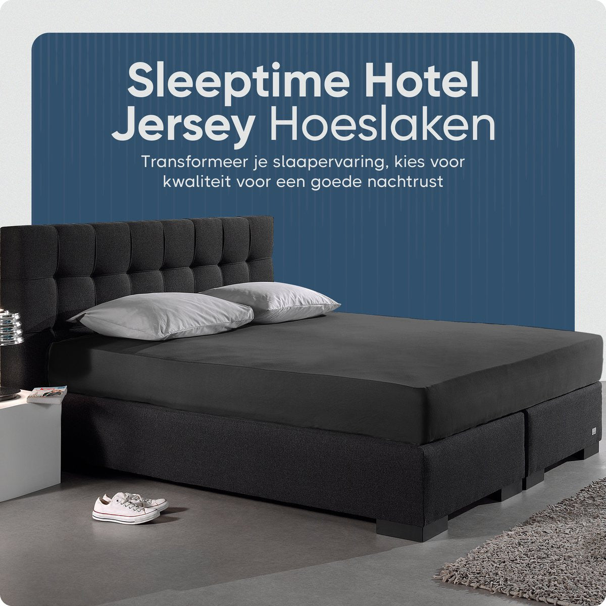 Sleeptime Hotel Jersey Hoeslaken Antraciet