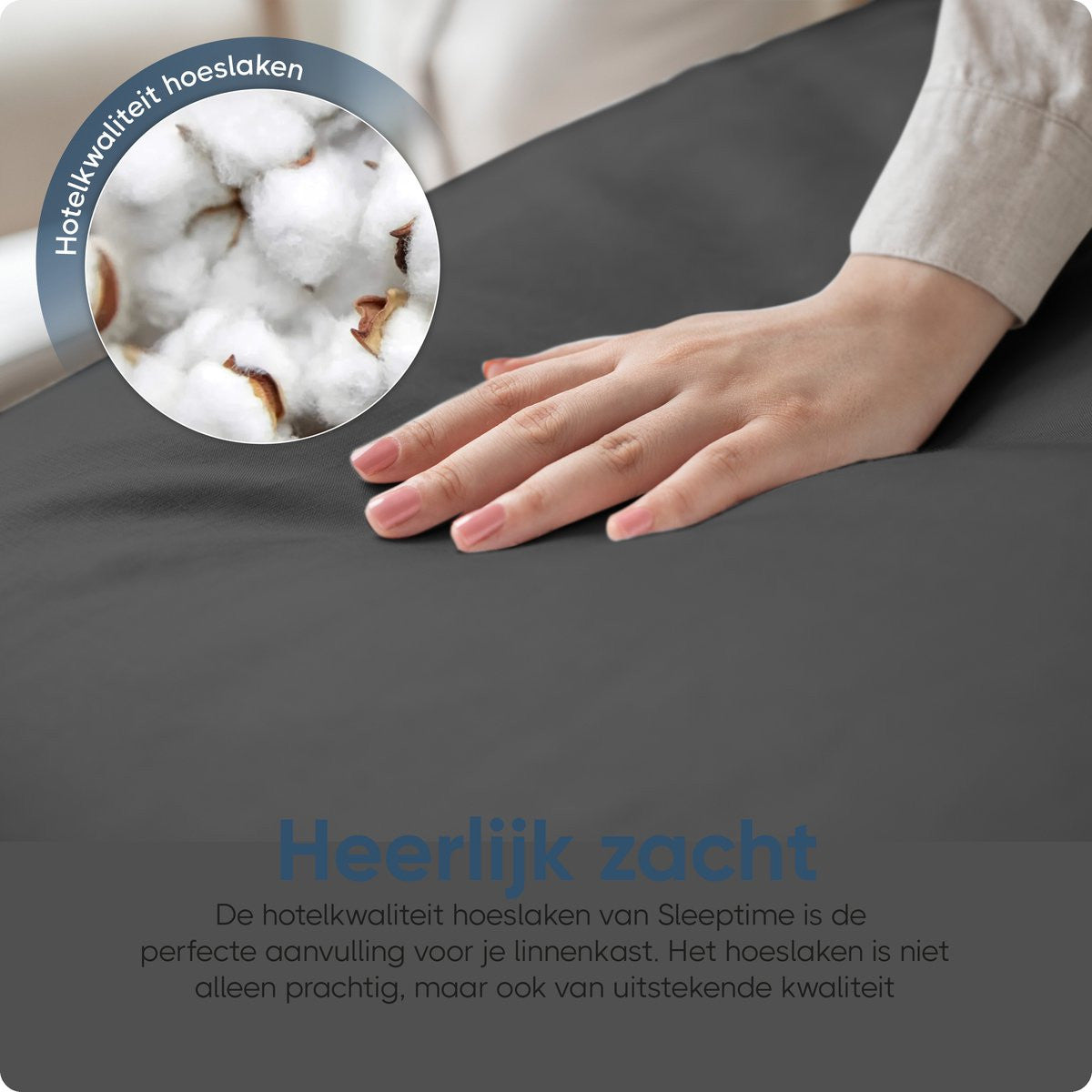 Sleeptime Hotel Jersey Hoeslaken Antraciet