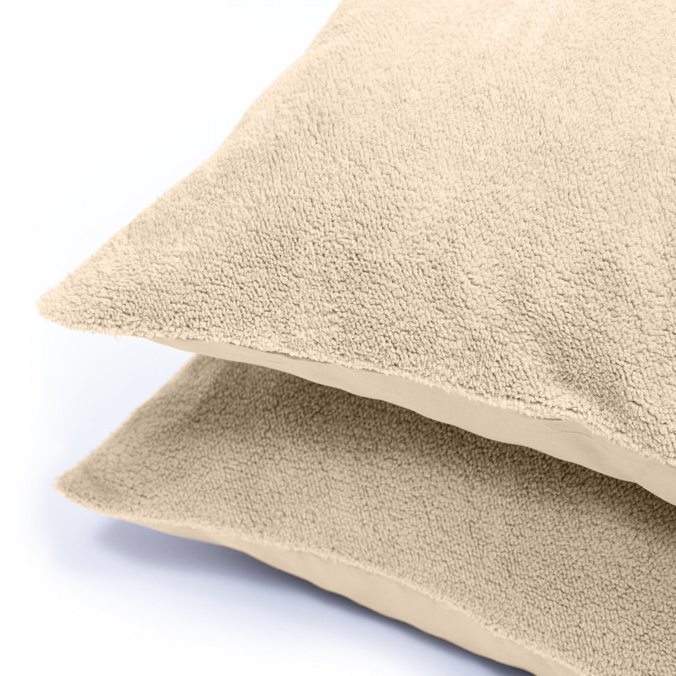 Kussensloop - 2 Stuks - Teddyfleece - Taupe - 60x70