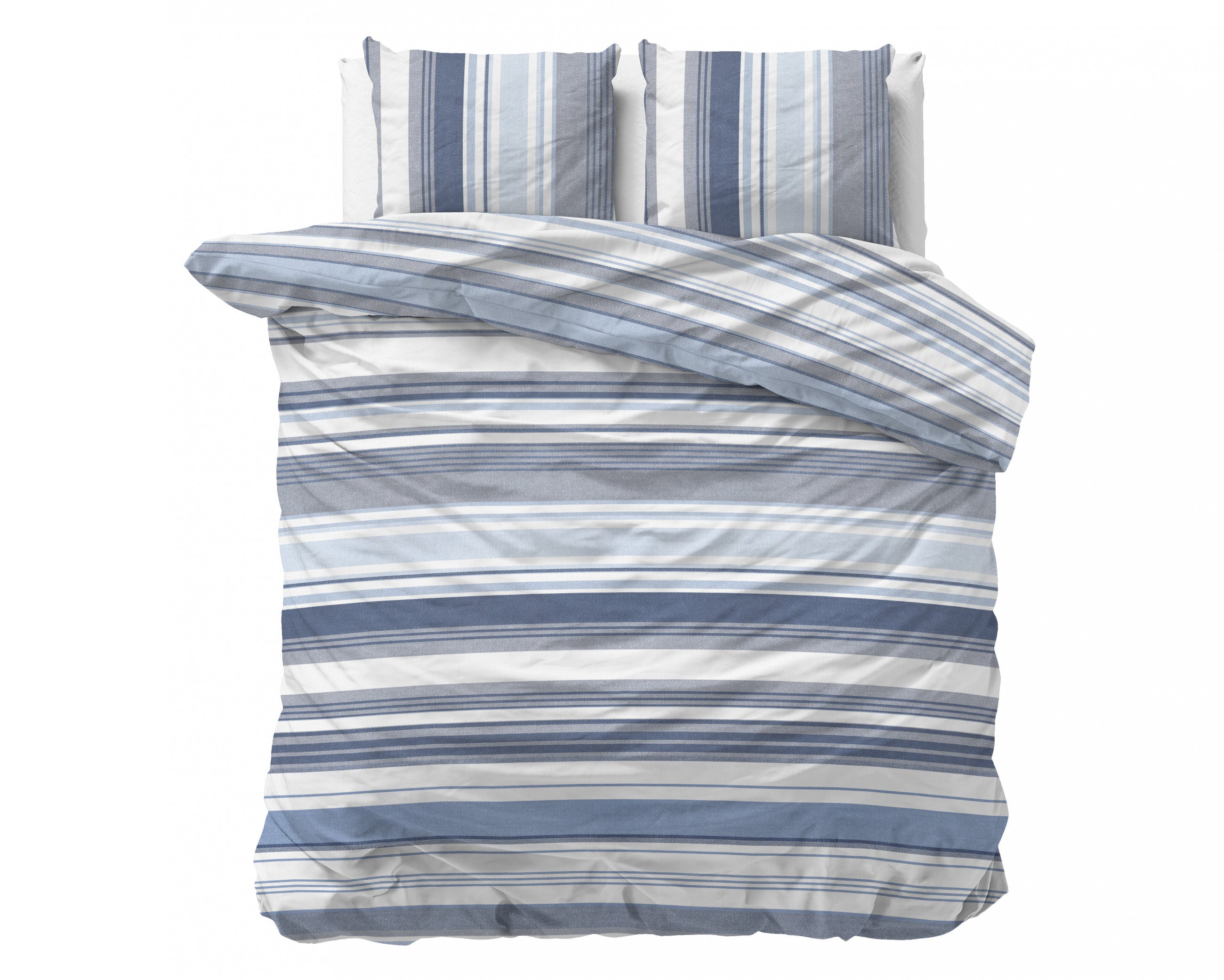 Sleeptime Stripy Blauw Dekbedovertrek